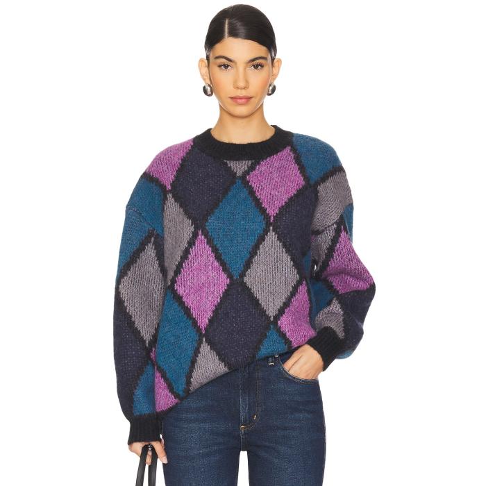 Anine Bing 【 Sydney Sweater Women Multi Diamond 】 トレーナー レディース ダイヤモンド