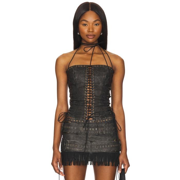 ジェイディッドロンドン Jaded London 【 Longline Lace Up Halter Corset Women Black 】 レディース 黒いこと 黒いこと