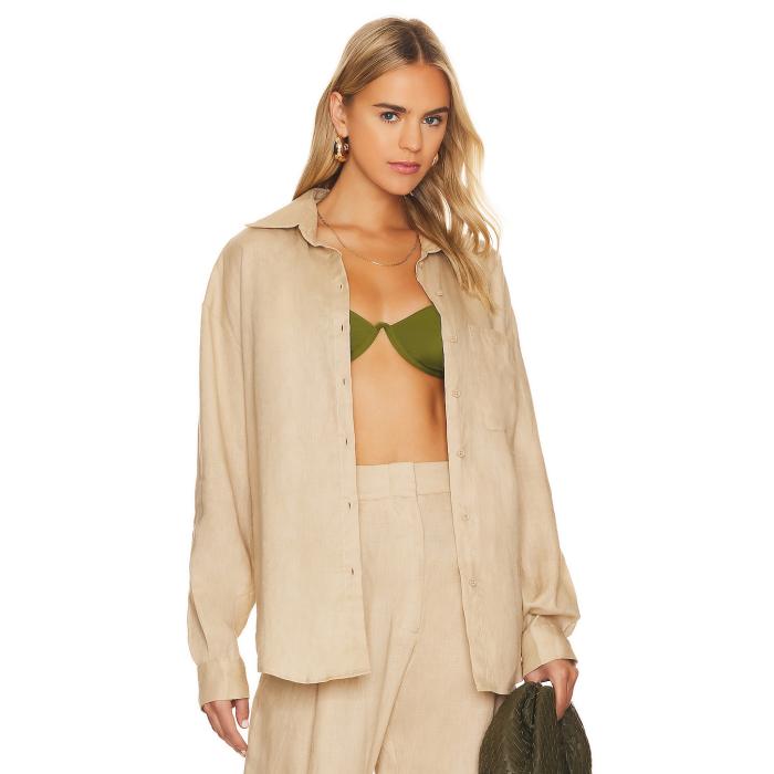 Aexae 【 Linen Woven Shirt Women Beige 】 Woven ウーブン レディース ベージュ