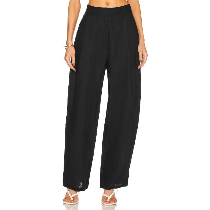 Aexae 【 Linen Trousers Women Black 】 レディース 黒いこと 黒いこと