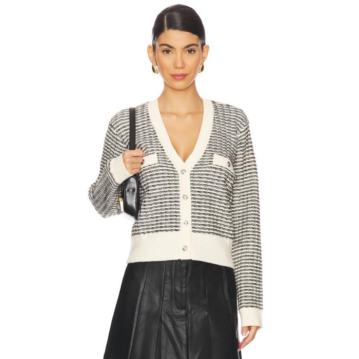 Astr The Label 【 Ellory Cardigan Women Black Cream 】 ジレー レディース 黒いこと 黒いこと 皮膚軟化剤