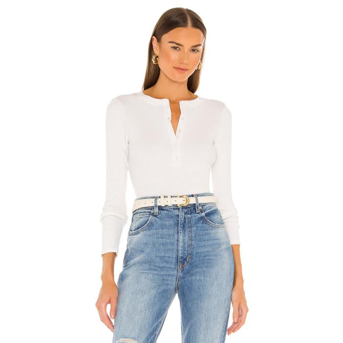 ニリ 置き目タン Nili Lotan 【 Jordan Henley Tee Women White 】 ヘンリー プルオーバー レディース 白いこと 白いこと