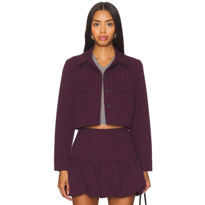 アマンダアプリチャード Amanda Uprichard 【 Sanders Jacket Women Burgundy 】 Jacket ジャケット レディース ワイン色・バーガンディー
