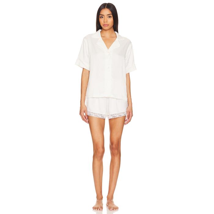 Flora Nikrooz 【 Selena Charmeuse Notch Pajama Set Women Ivory 】 レディース 象牙色