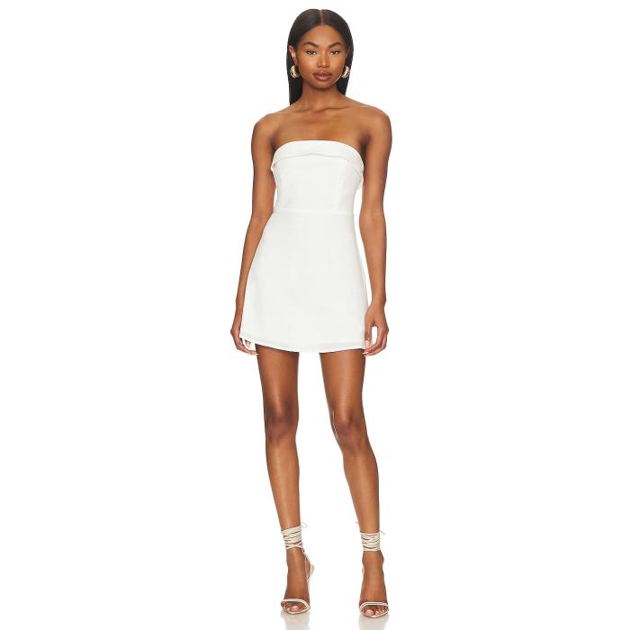 Indah 【 Miss Jones Mini Dress Women White 】 ドレス レディース 白色 ホワイト｜スニケス