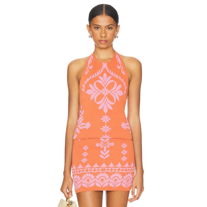 Misa Los Angeles 【 Hali Top Women Pink Flora Santiago 】 レディース pink サクラ色