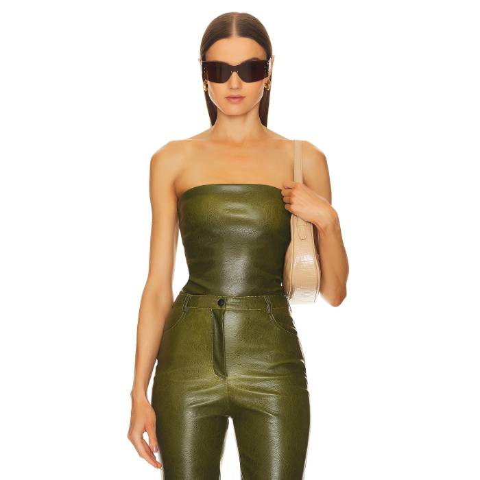 Cultnaked 【 Killa Faux Leather Bandeau Top Women Peridot 】 なめし革 レディース