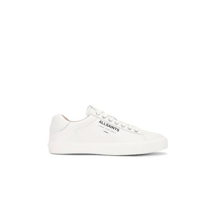 オールセインツ Allsaints 【 Underground Leather Low Top Men Triple White 】 なめし革 メンズ 白いこと 白いこと