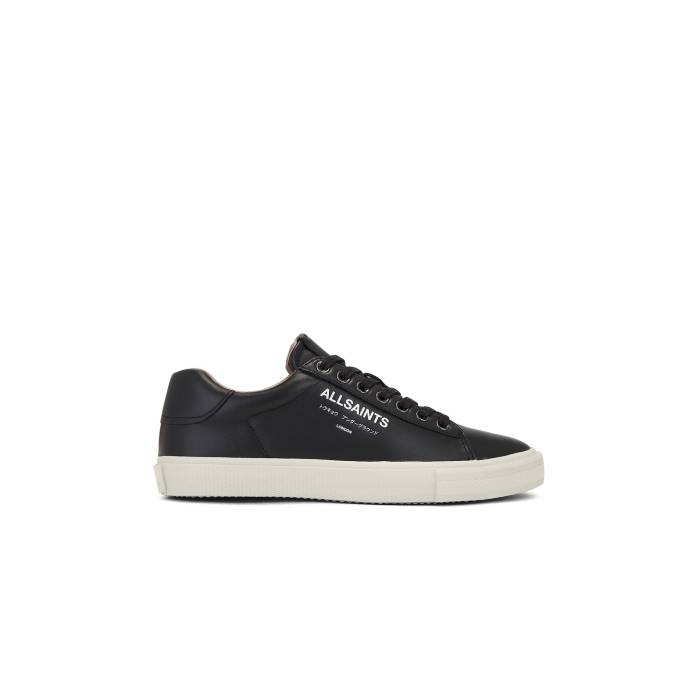オールセインツ Allsaints 【 Underground Leather Low Top Men Black 】 なめし革 メンズ 黒いこと 黒いこと