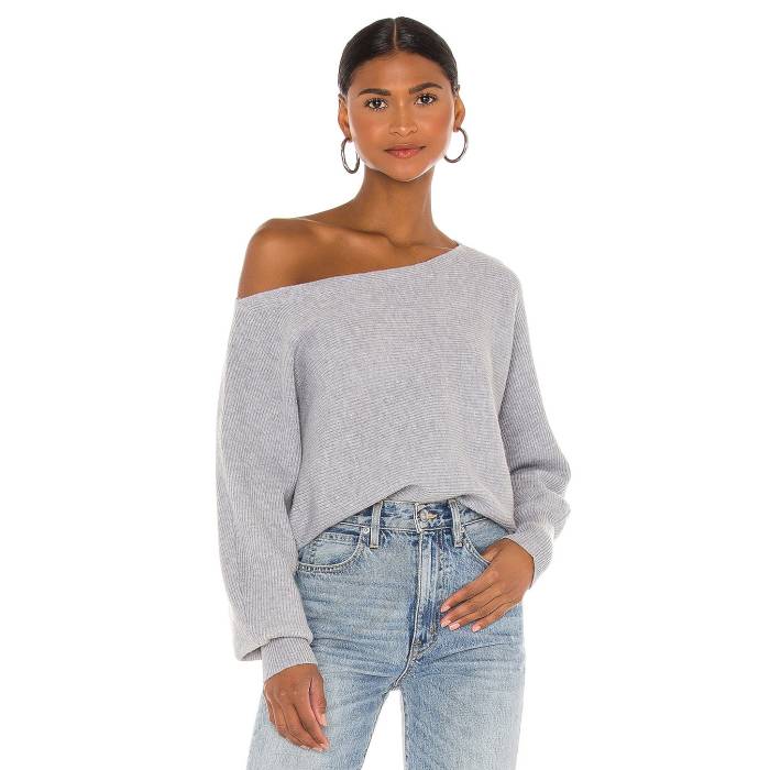House Of Harlow 1960 【 X Revolve Winifred Wide Neck Sweater Women Grey 】 トレーナー レディース 灰色 グレー
