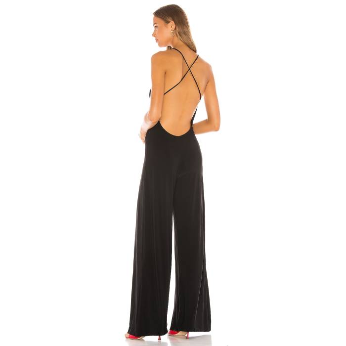 Norma Kamali 【 Low Back Slip Jumpsuit Women Black 】 飛び降りる背広 レディース 黒いこと 黒いこと