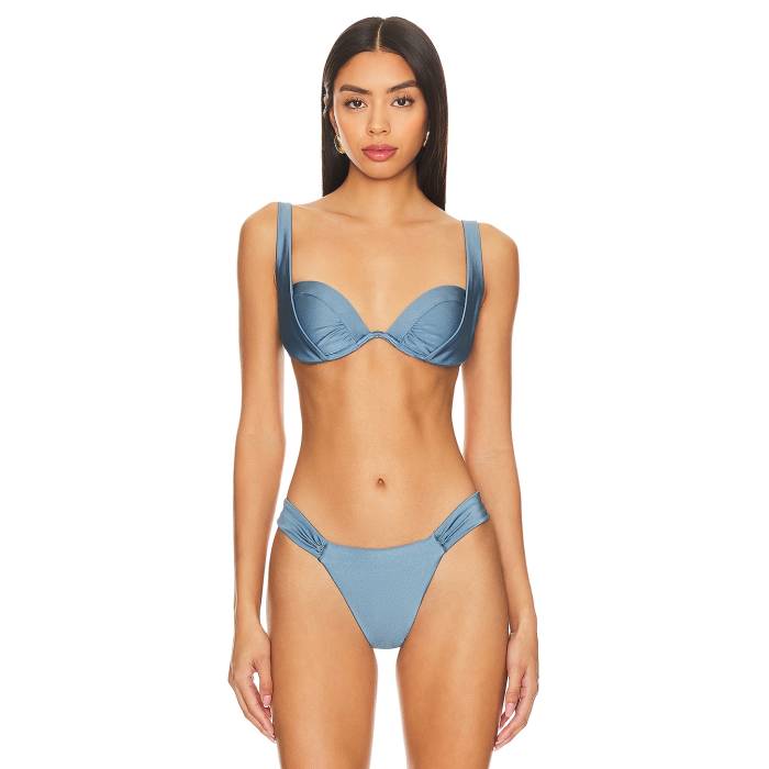 Devon Windsor 【 Cameron Bikini Top Women Steel Blue 】 レディース Steel スチール写真 青み 青色