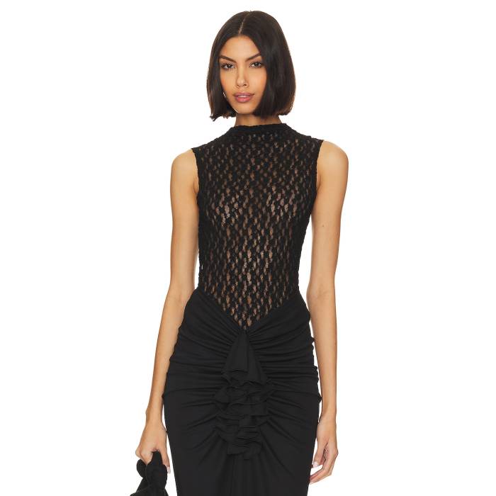 Buci 【 Sheer Lace Tank Women Black 】 貯蔵タンクいの一番 レディース 黒いこと 黒いこと