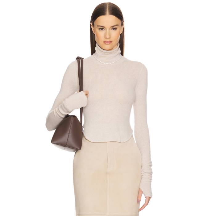 Helsa 【 Alva Cashmere Turtleneck Women Heather Oatmeal 】 レディース heather ギョリュウモドキ