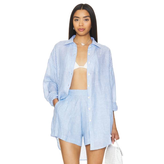 ビタミンエー Vitamin A 【 Playa Boyfriend Shirt Women Summer Stripe 】 レディース Summer 夏時 Stripe 縞模様