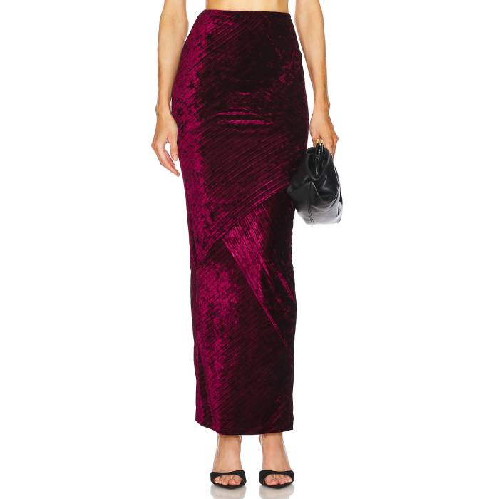 Michael Costello 【 X Revolve Spencer Skirt Women Oxblood Red 】 レディース 赤・オックスブラッド Red 赤・赤いこと