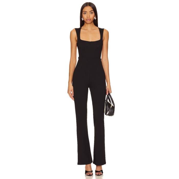 Superdown 【 Elania Jumpsuit Women Black 】 飛び降りる背広 レディース 黒いこと 黒いこと