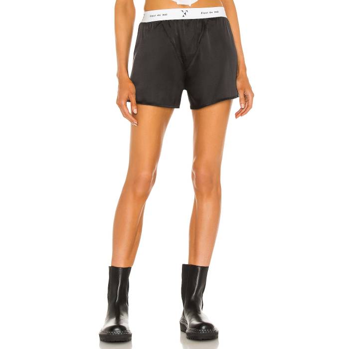 フルールドゥマル Fleur Du Mal 【 Unisex Washable Silk Boxers Women Black 】 レディース 黒いこと 黒いこと