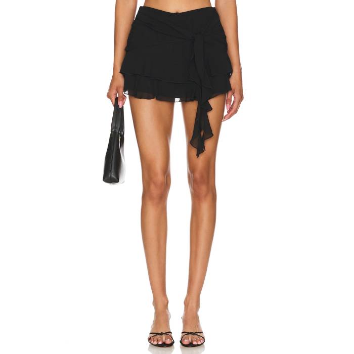 アマンダアプリチャード Amanda Uprichard 【 X Revolve Aliyah Skort Women Black 】 レディース 黒いこと 黒いこと