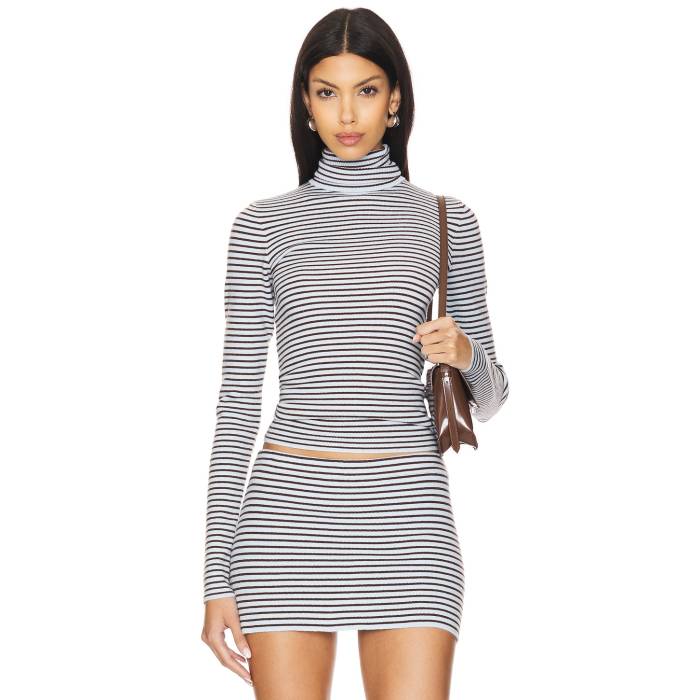 Frankies Bikinis 【 Tucker Cloud Knit Turtleneck Sweater Women Montauk Stripe 】 ニット トレーナー レディース Stripe ストライプ｜スニケス