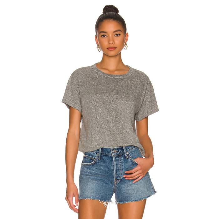 The Great 【 Boxy Crew Tee Women Heather Grey 】 労働者の一団 プルオーバー レディース heather ギョリュウモドキ 薄墨色 薄墨色