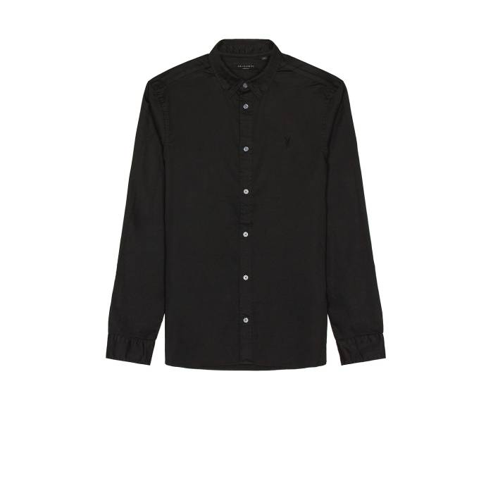 オールセインツ Allsaints 【 Hawthorne Ls Shirt Men Black 】 ホーソーン メンズ 黒色 ブラック