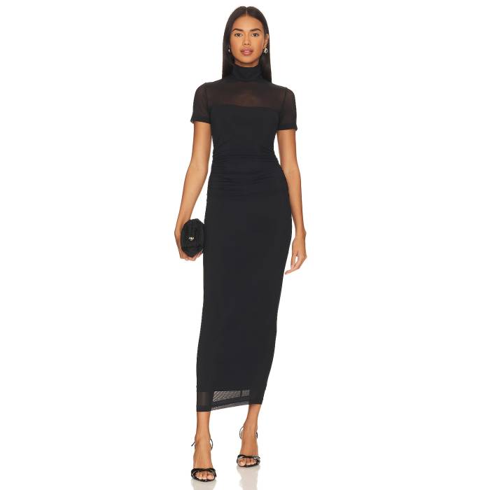 アマンダアプリチャード Amanda Uprichard 【 Dominique Midi Dress Women Black 】 お召しもの レディース 黒いこと 黒いこと レディースファッション-ドレス