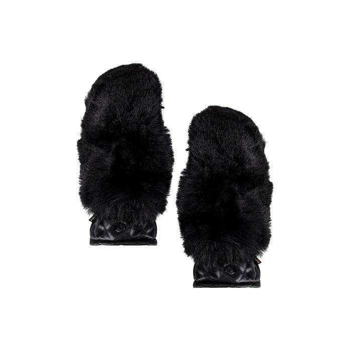 Goldbergh 【 Hill Faux Fur Mittens Women Black 】 レディース 黒いこと 黒いこと