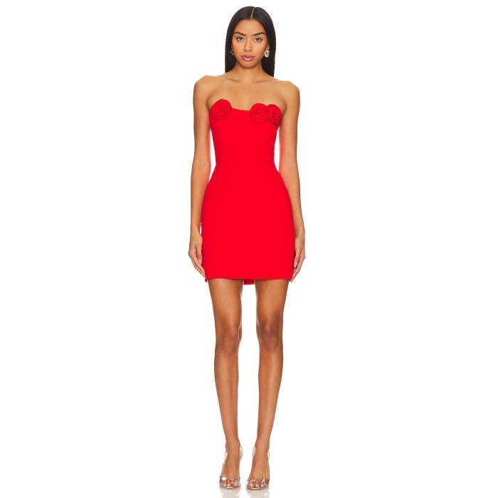 アマンダアプリチャード Amanda Uprichard 【 X Revolve Sabine Mini Dress Women Crimson 】 ドレス レディース クリムゾン|スニケス
