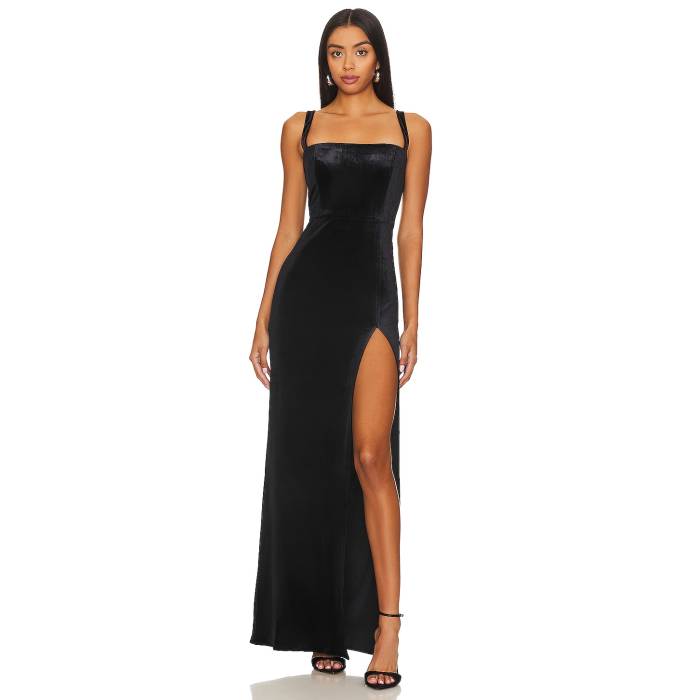 アマンダアプリチャード Amanda Uprichard 【 X Revolve Meg Gown Women Black 】 レディース 黒色 ブラック|スニケス