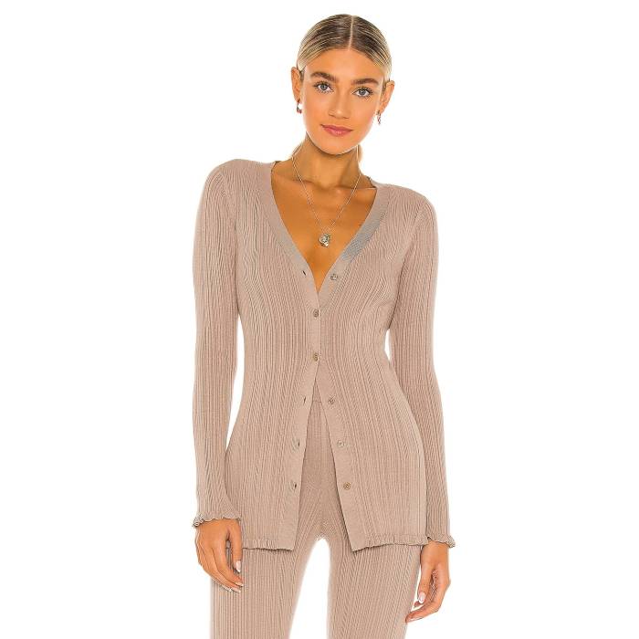 Tularosa 【 Variegated Rib Cardi Women Taupe 】 レディース