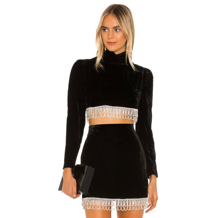 Camila Coelho 【 Aliah Cropped Top Women Black 】 レディース 黒いこと 黒いこと