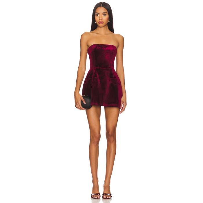 アマンダアプリチャード Amanda Uprichard 【 Strapless Bethany Romper Women Burgundy 】 ロンパース レディース ブドウ酒色・バーガンディー