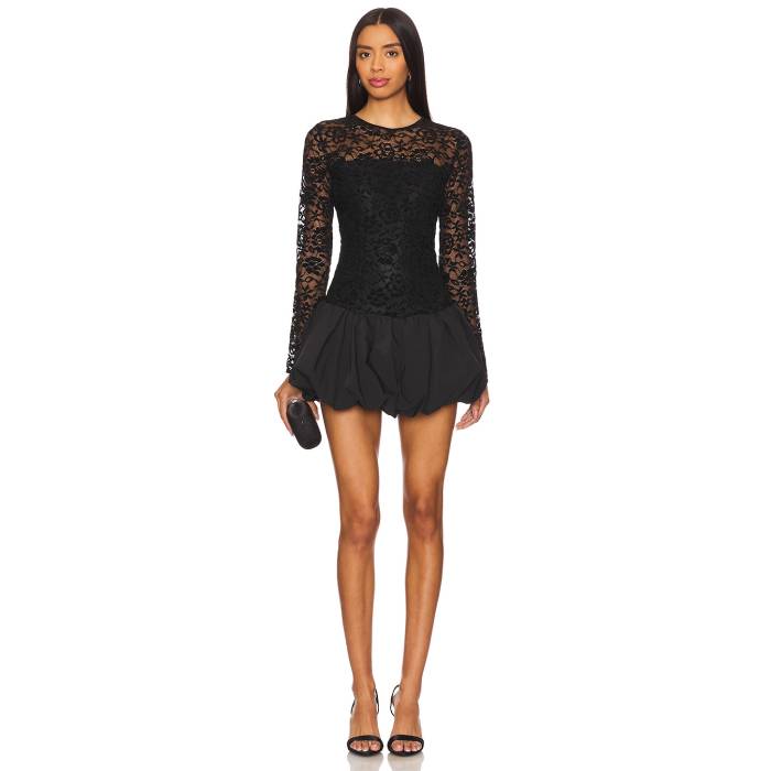 アマンダアプリチャード Amanda Uprichard 【 Lacey Skort Romper Women Black 】 ロンパース レディース 黒いこと 黒いこと