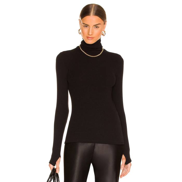 Enza Costa 【 Sweater Knit Long Sleeve Turtleneck Women Black 】 調教師 編み物 Sleeve 捩り レディース 黒いこと 黒いこと