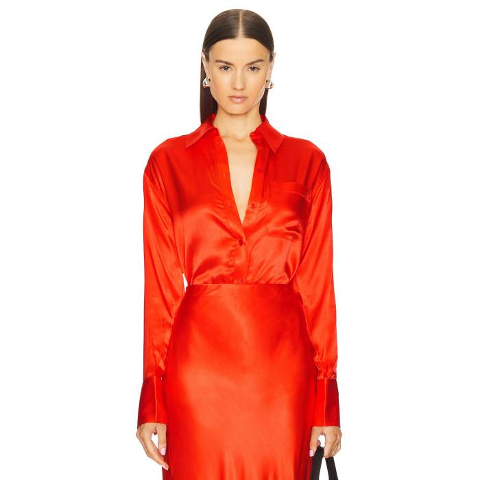 L\u0027academie 【 By Marianna Lenae Shirt Women Red Orange 】 レディース Red 赤・赤いこと orange 橙・オレンジ色