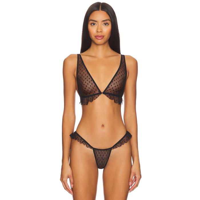 オンリーハーツ Only Hearts 【 Side Ruffle Bralette Women Black 】 レディース 黒色 ブラック｜スニケス