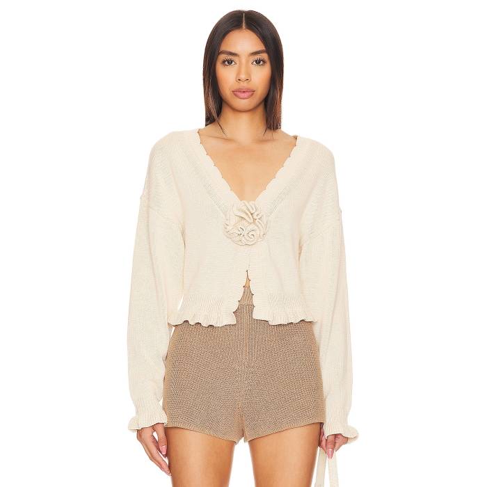 Tularosa 【 Jovien Rosette Cardigan Women Beige 】 ジレー レディース ベージュ