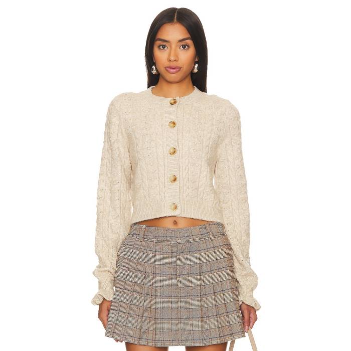 Tularosa 【 Palmira Cropped Cable Cardigan Women Beige 】 カーディガン レディース ベージュ|スニケス