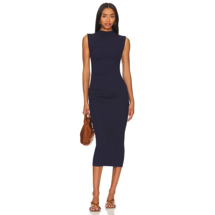 Enza Costa 【 Silk Knit Sleeveless Twist Midi Dress Women Dark Navy 】 ニット Sleeveless ノンスリーブ ドレス レディース 紺色 ネイビー|スニケス