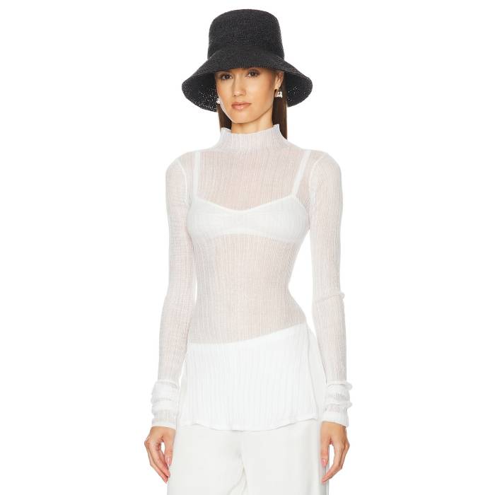 Helsa 【 Justin Knit Top Women Optic White 】 編み物 レディース 白いこと 白いこと