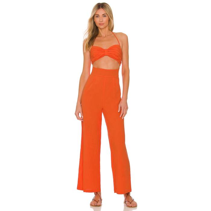Sndys 【 X Revolve Boat Linen Jumpsuit Women Tangerine 】 飛び降りる背広 レディース