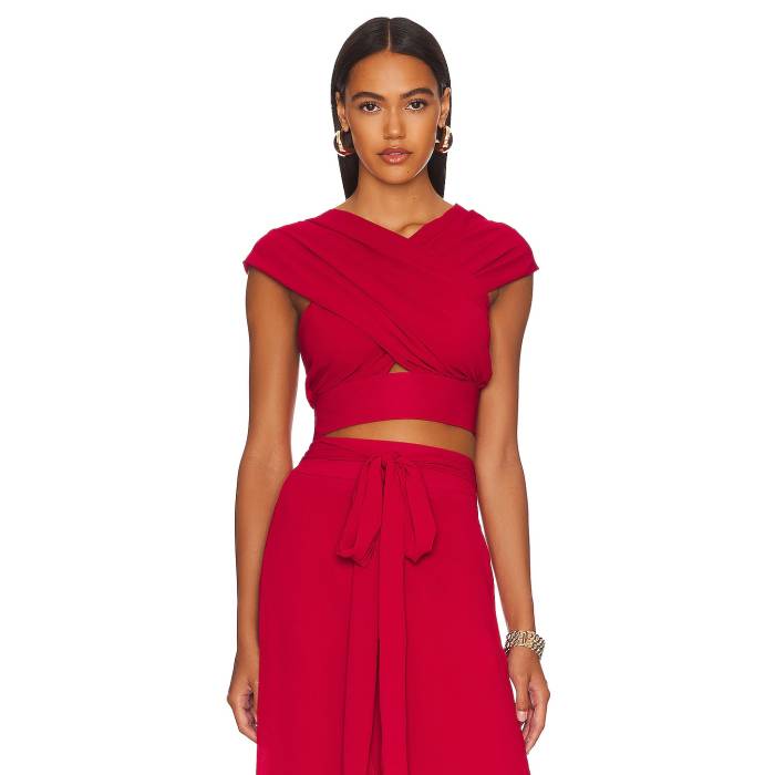 Andrea Iyamah 【 X Revolve Aki Crop Top Women Coral 】 Crop クロップ レディース