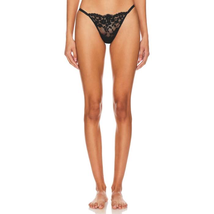 ナトリ Natori 【 Plush Romance String Thong Women Black 】 レディース 黒いこと 黒いこと