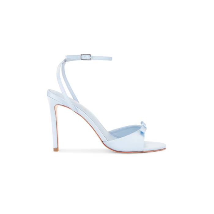 Black Suede Studio 【 Albie 100 Bow Sandal Women Blue Fog Satin 】 レディース 青碧 青碧 繻子
