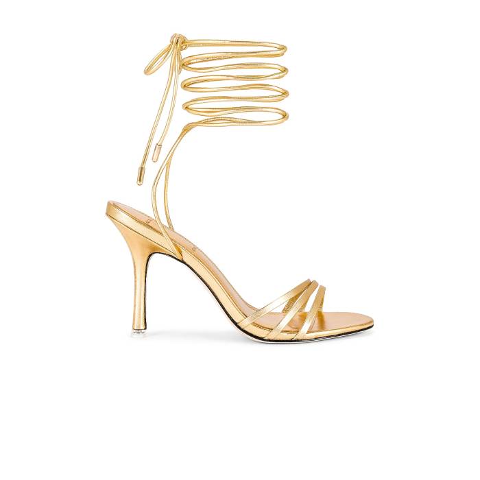 Black Suede Studio 【 Leandra Heeled Sandal Women Gold Metallic 】 レディース ゴールド