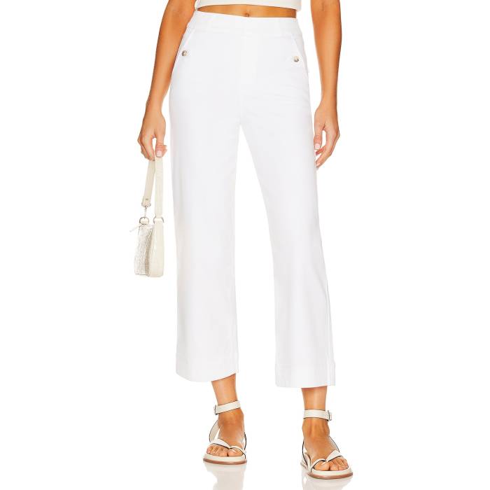 渡り間クス Spanx 【 Stretch Twill Cropped Wide Leg Pant Women Bright White 】 ズボン下 レディース 白いこと 白いこと