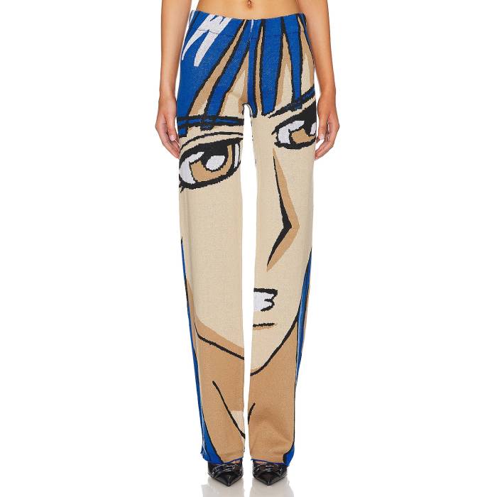 1Xblue 【 Anime Trousers Women Blue 】 レディース 青味 青み