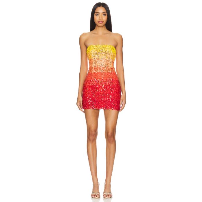Lovers And Friends 【 Carmela Sequin Mini Dress Women Sunset Sequin Multi 】 ドレス レディース｜スニケス
