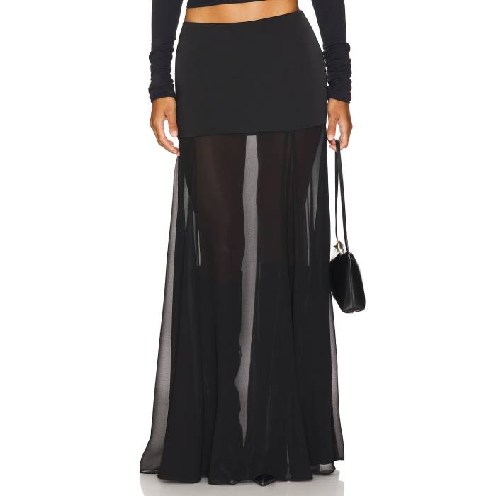 Camila Coelho 【 Ivette Maxi Skirt Women Black 】 レディース 黒色 ブラック｜スニケス